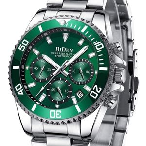 Mens Watches Chronograph Stainless Steel Waterproo